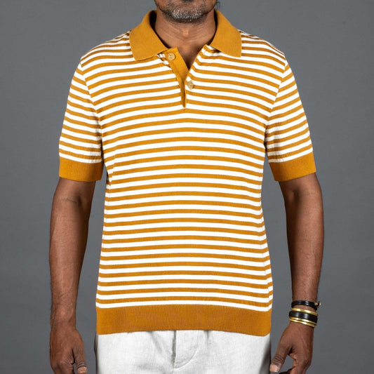 A Piece of Chic "Marius" Polo occre whitePolo ShirtBritish Parts Luzern