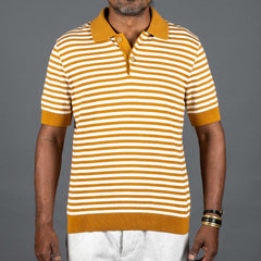 A Piece of Chic "Marius" Polo occre whitePolo ShirtBritish Parts Luzern