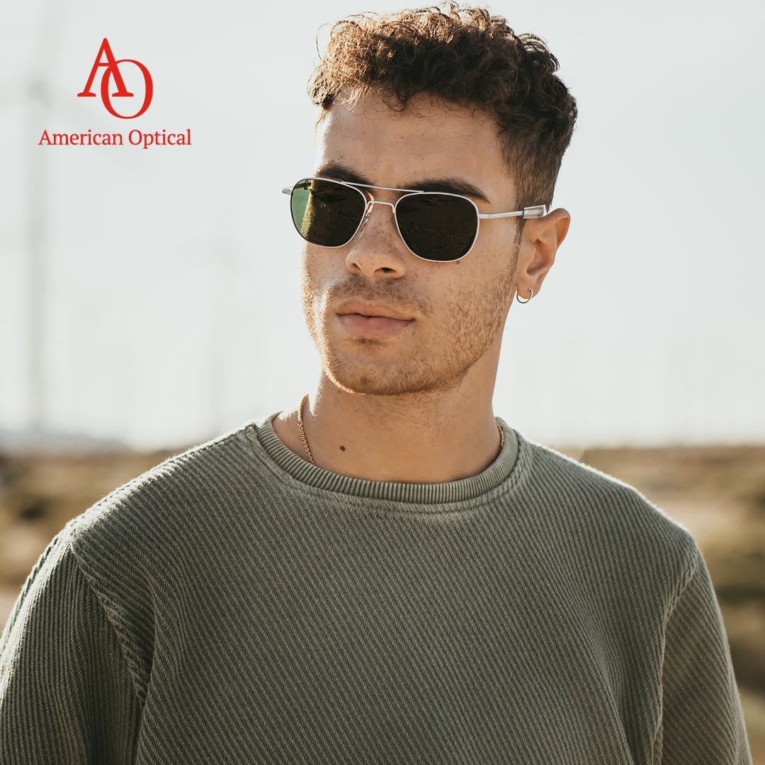 AO Eyewear "The Original Pilot" Lunettes de soleil - Argent (mat)Lunettes de soleilBritish Parts Luzern