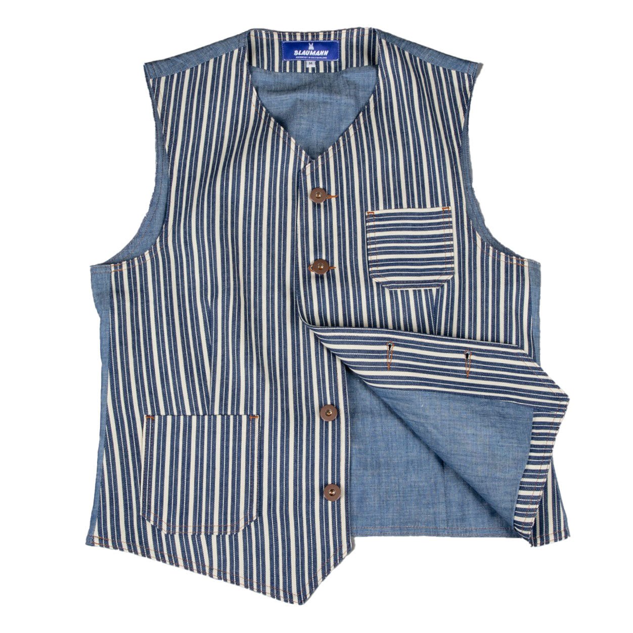 Blouse Pantalon en jeanHickory rayures larges bleu blancVesteBritish Parts Lucerne