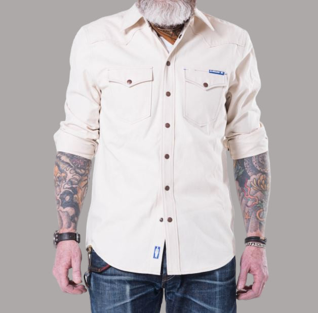 Blaumann Pantalons en jeanChemise en jean Off White Hecking (Ecru)ChemiseBritish Parts Luzern