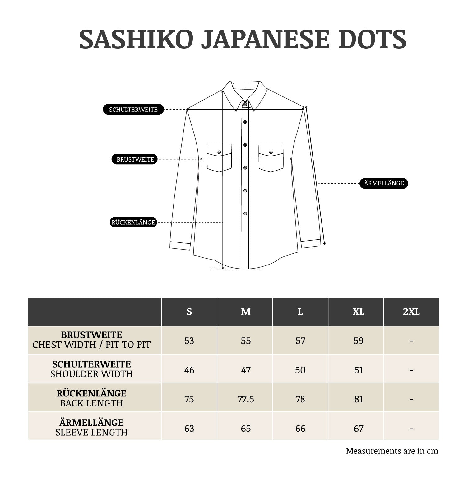 Chemise Sashiko Japanese DotsBritish Parts Lucerne
