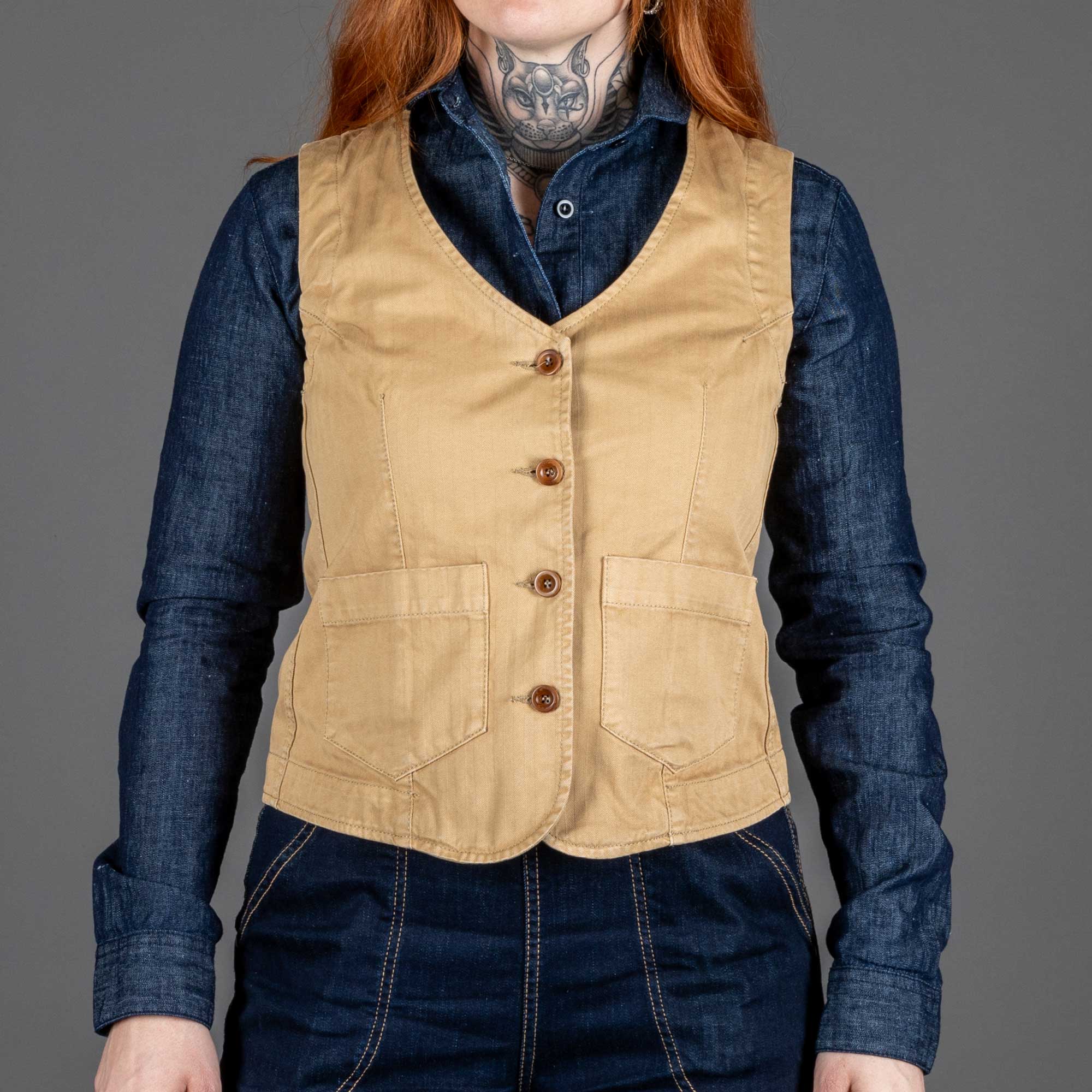 Captain SantorsWomens Sailor Vest 7702 CG511 kakiVeste pour femmeBritish Parts Luzern