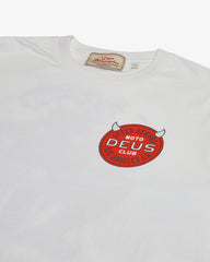 T-shirt manches longues vintage blanc Deus Ex Machina Riding Hot, British Parts Lucerne