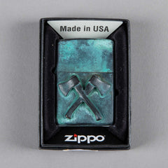 Bijoux finsZippo Axes bronze patinéBriquetBritish Parts Lucerne