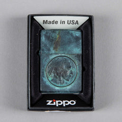 Bijoux finsZippo indien bronze patinéBriquetBritish Parts Luzern