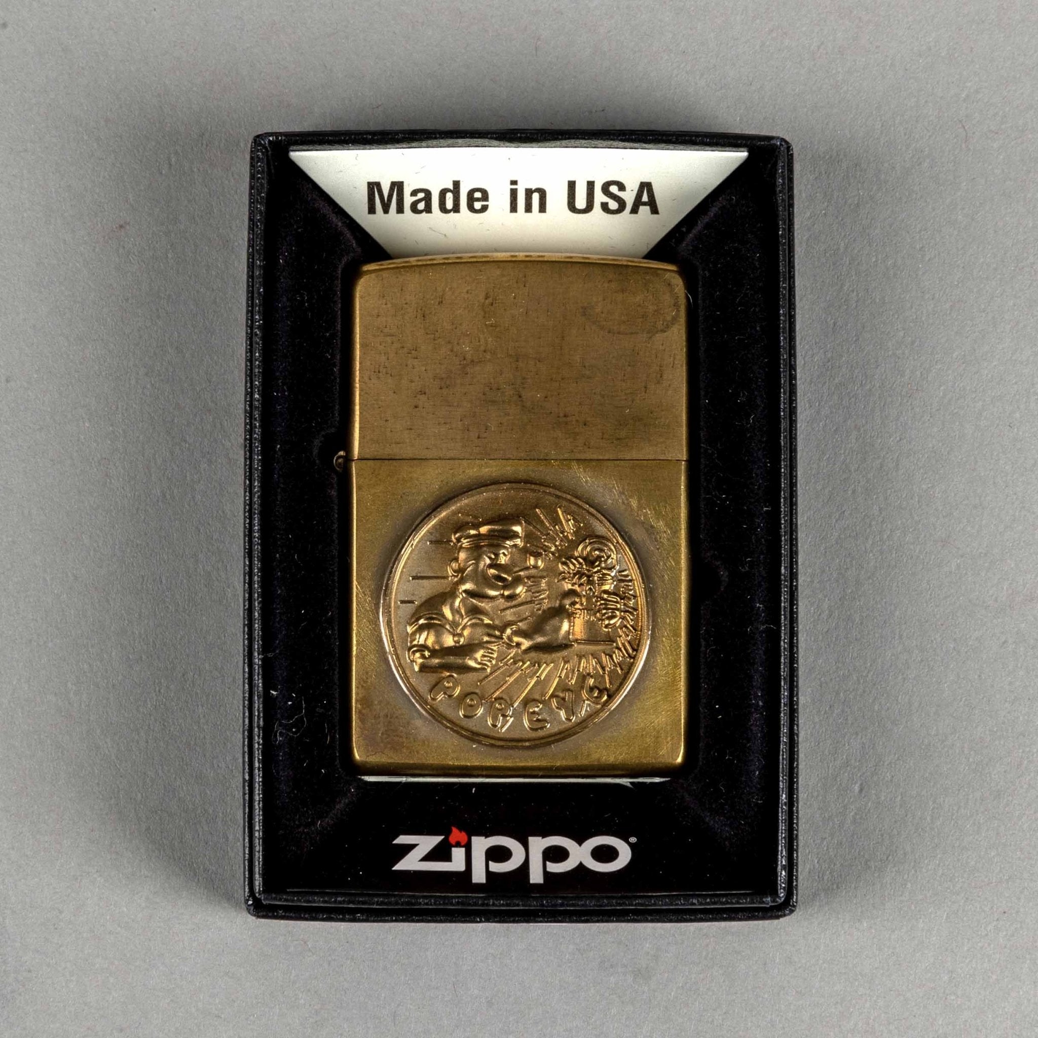 Bijoux finsZippo Popeye BronzeBriquetBritish Parts Lucerne
