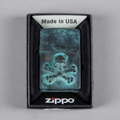 Bijoux finsZippo Skull Bronze patinéBriquetBritish Parts Luzern