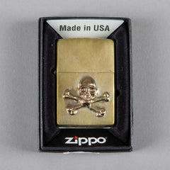 Bijoux finsZippo Skull BronzeBriquetBritish Parts Lucerne