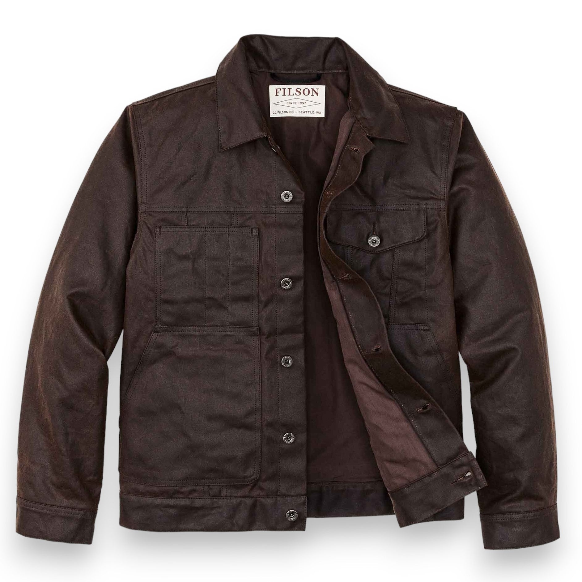 FilsonShort Lined Cruiser Jacket - Marron foncéVestesBritish Parts Luzern