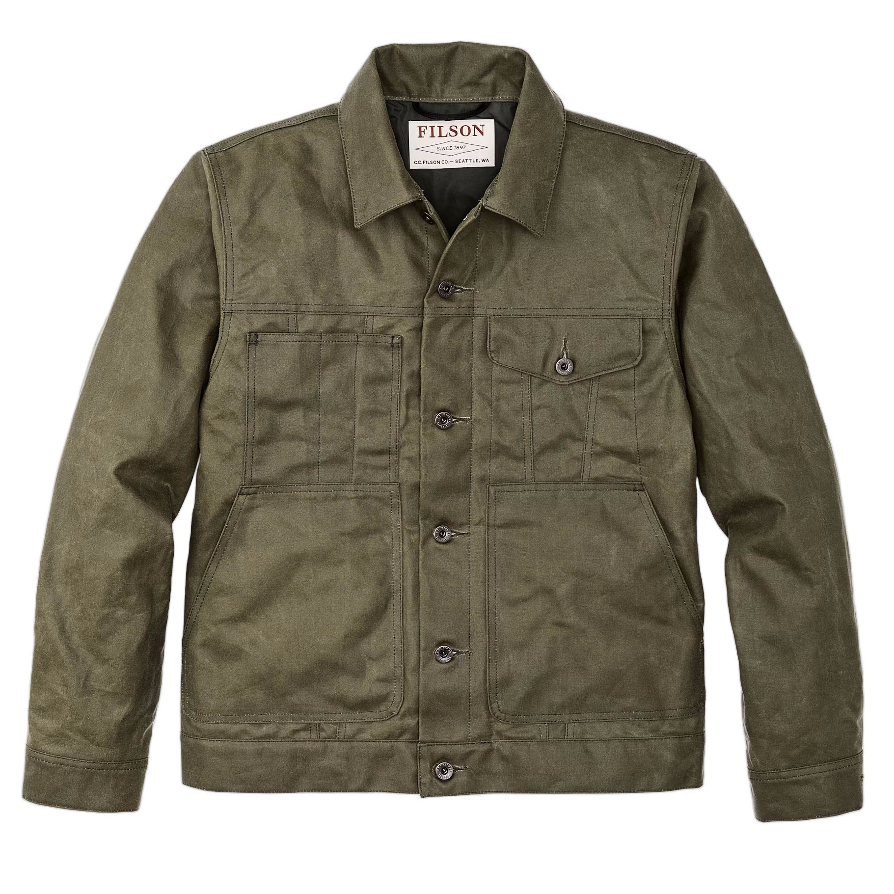 FilsonShort Lined Cruiser Jacket - Military GreenVestesBritish Parts Luzern