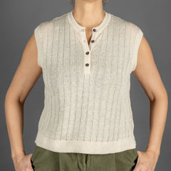 G.R.P.Women Vest EcruVeste en tricotBritish Parts Luzern