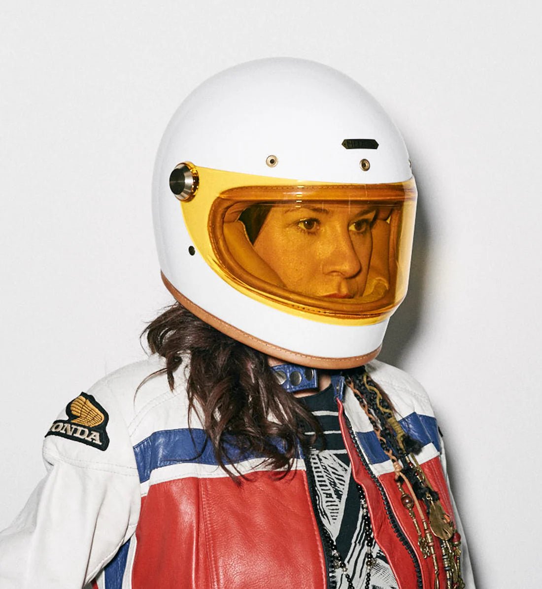 HedonHeroine Racer 2.0 casque moto Knight WhiteCasqueBritish Parts Luzern