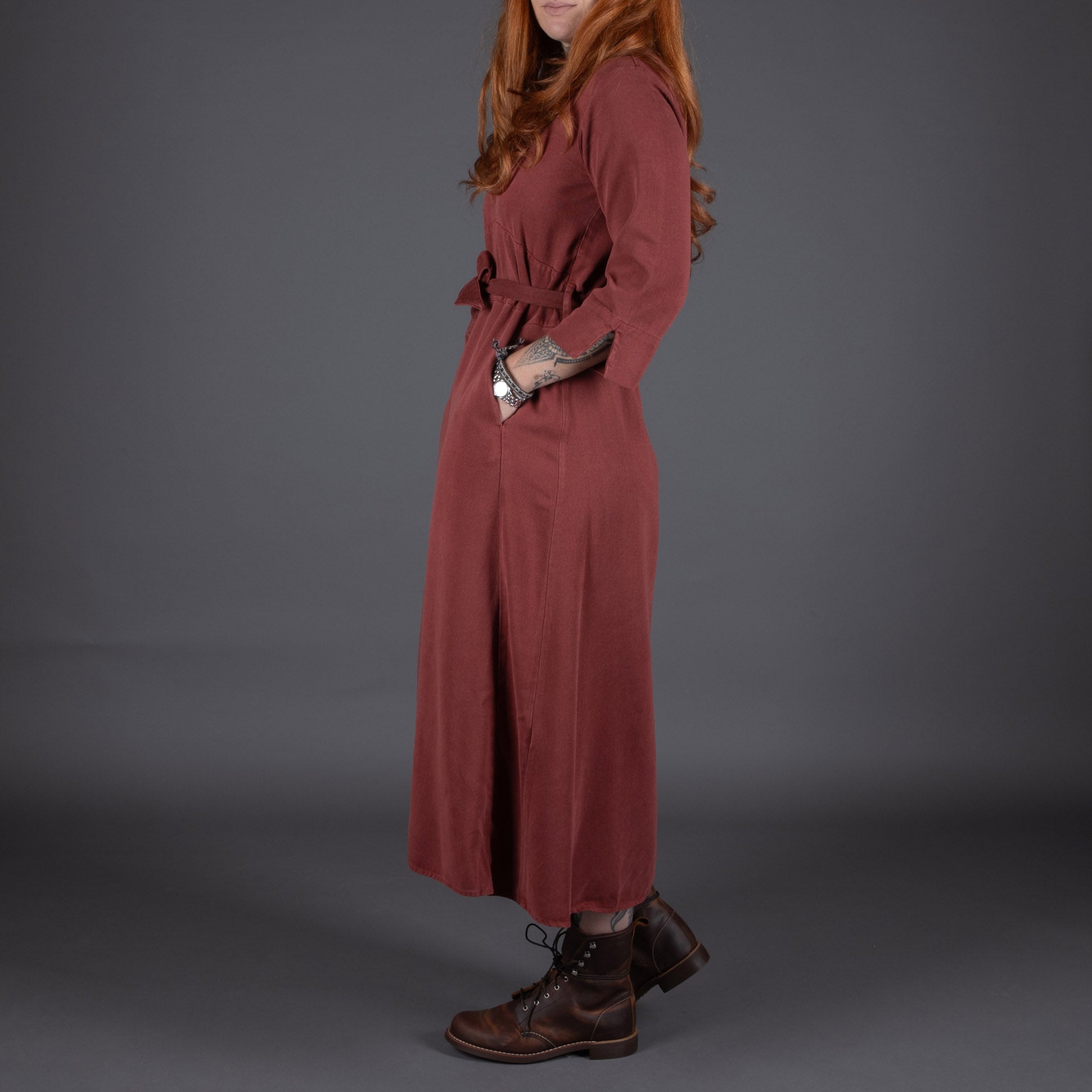 Hen's TeethWomens Dress Indaco Lyocell RustRobeBritish Parts Lucerne