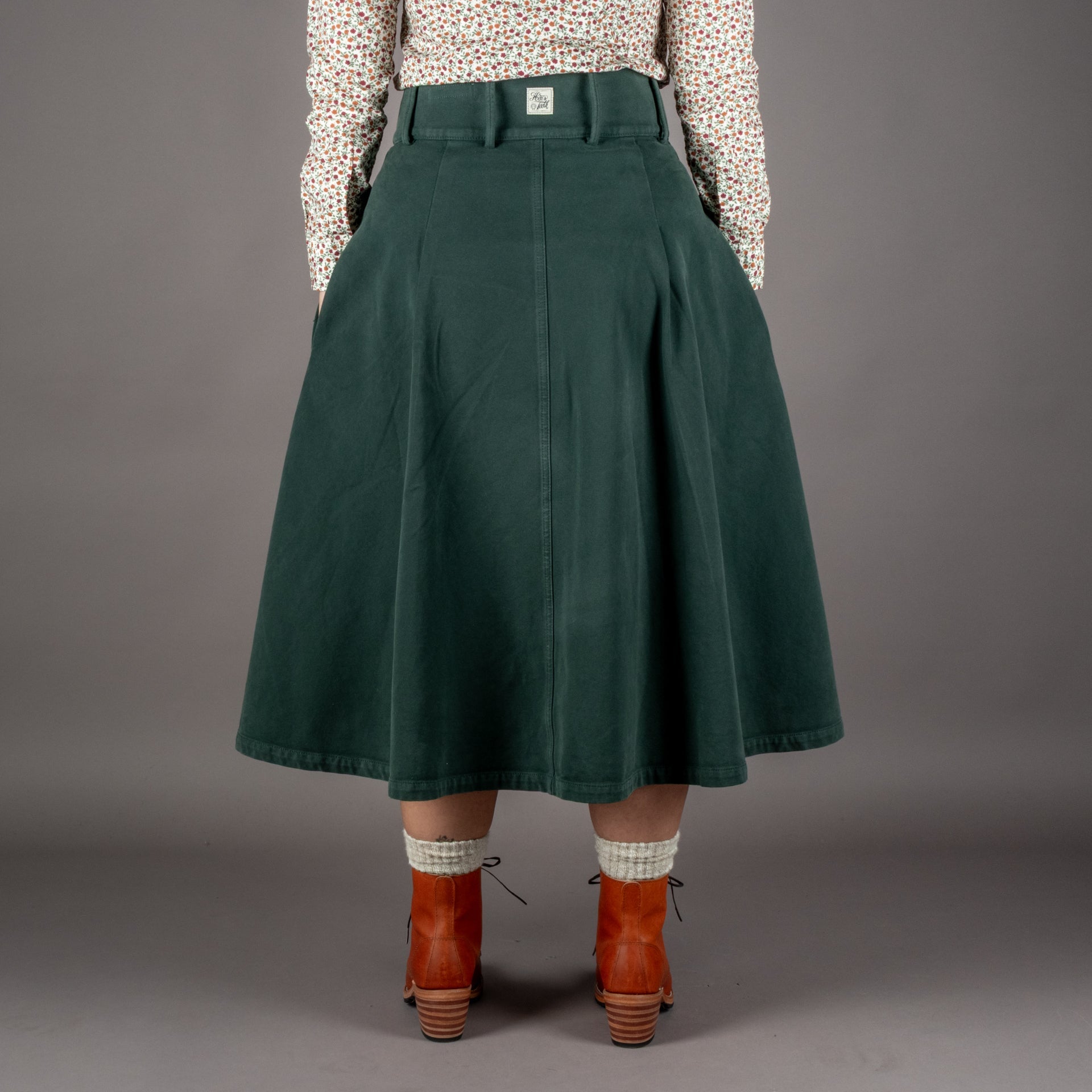 Hen's TeethWomens Skirt Canvas Forest GreenRockBritish Parts Luzern