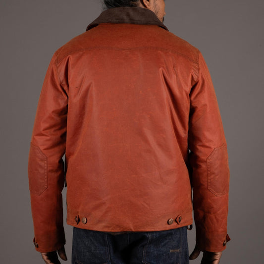 Hidden AcesPollux Padded Wax Jacket in Brick RedBackenBritish Parts Luzern