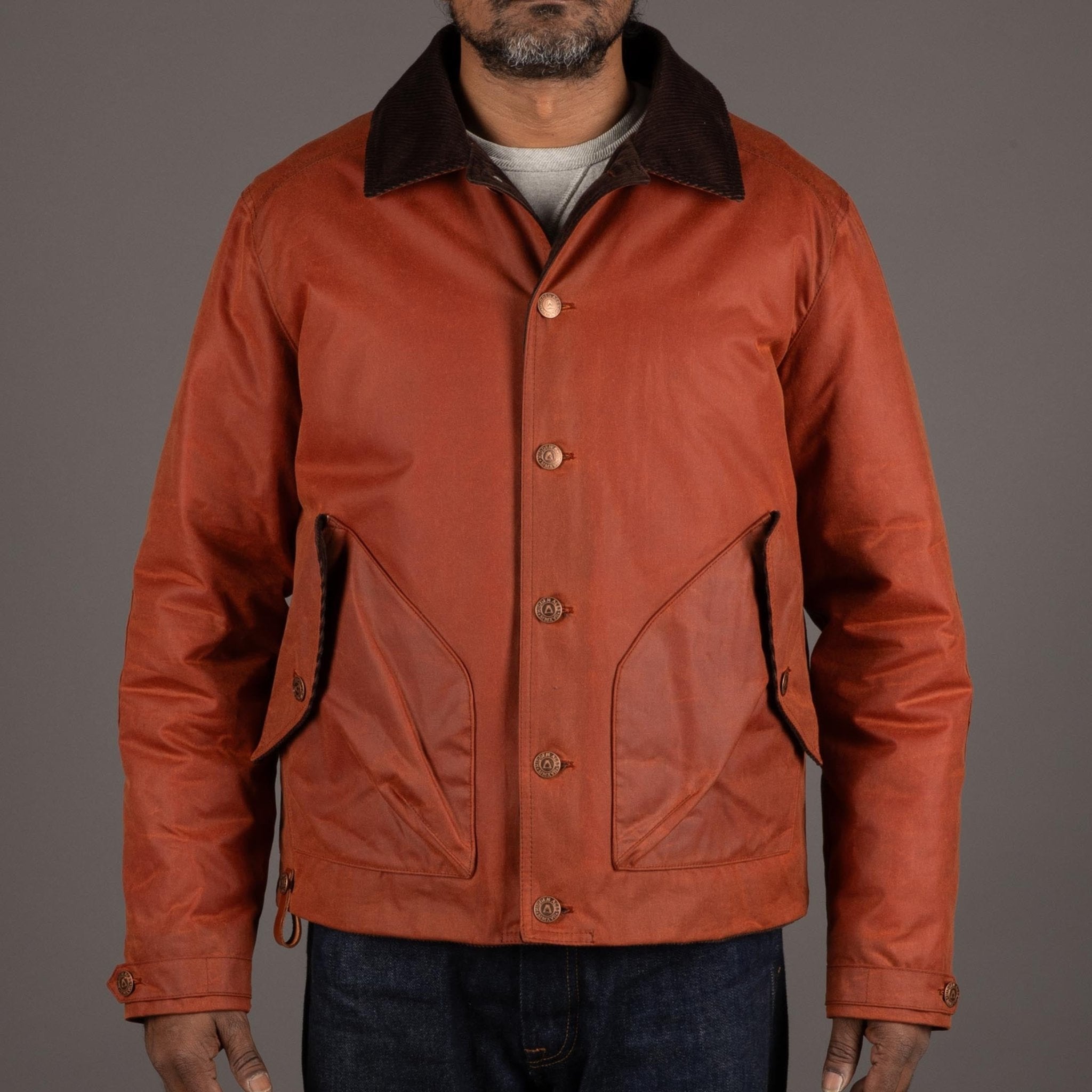 Hidden AcesPollux Padded Wax Jacket in Brick RedBackenBritish Parts Luzern