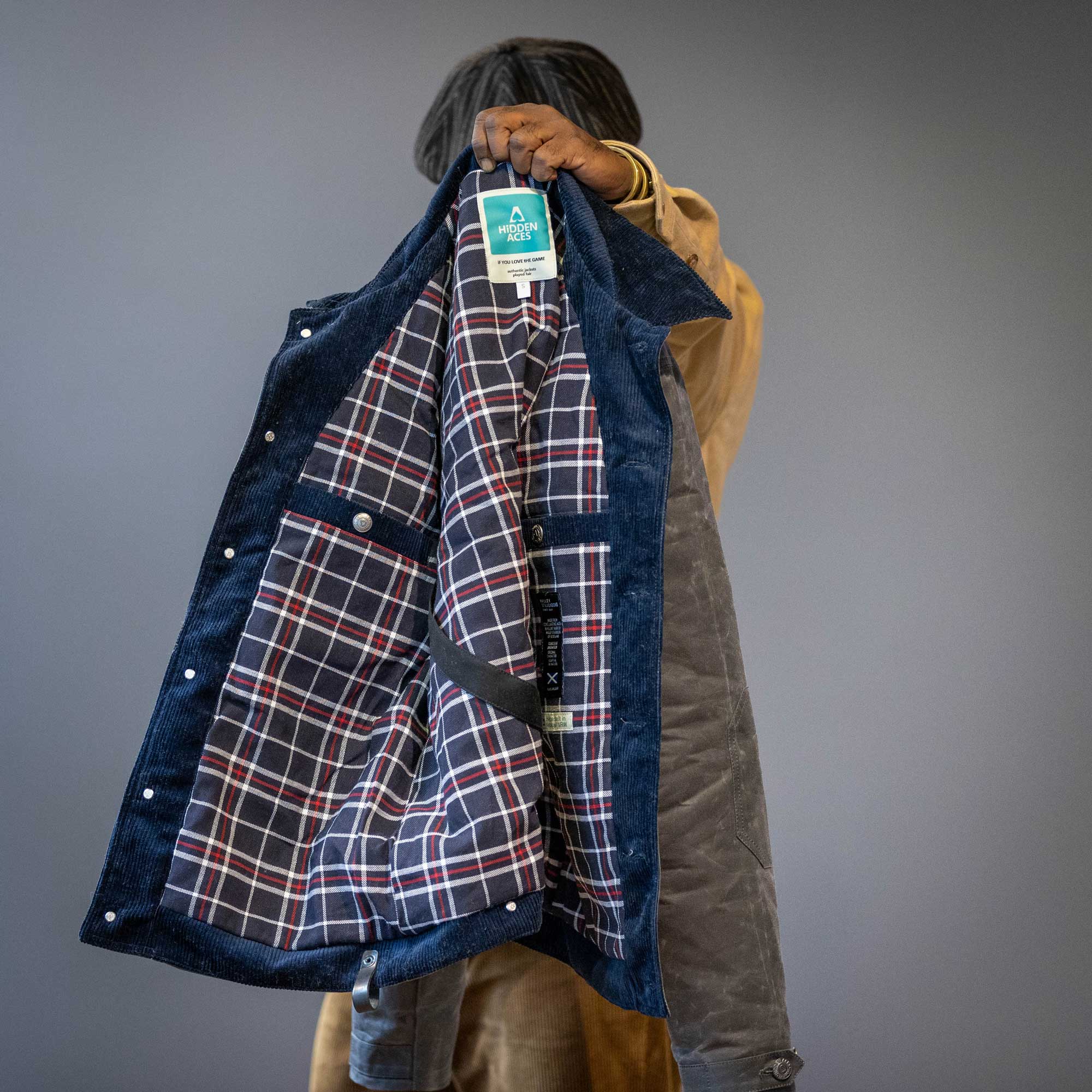 Hidden AcesPollux Padded Wax Jacket in StoneBackenBritish Parts Lucerne