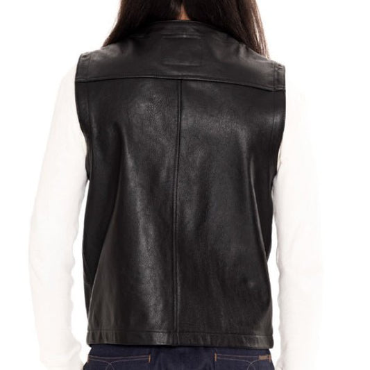 IndigoferaGilet Monroe en cuir noirGiletBritish Parts Luzern