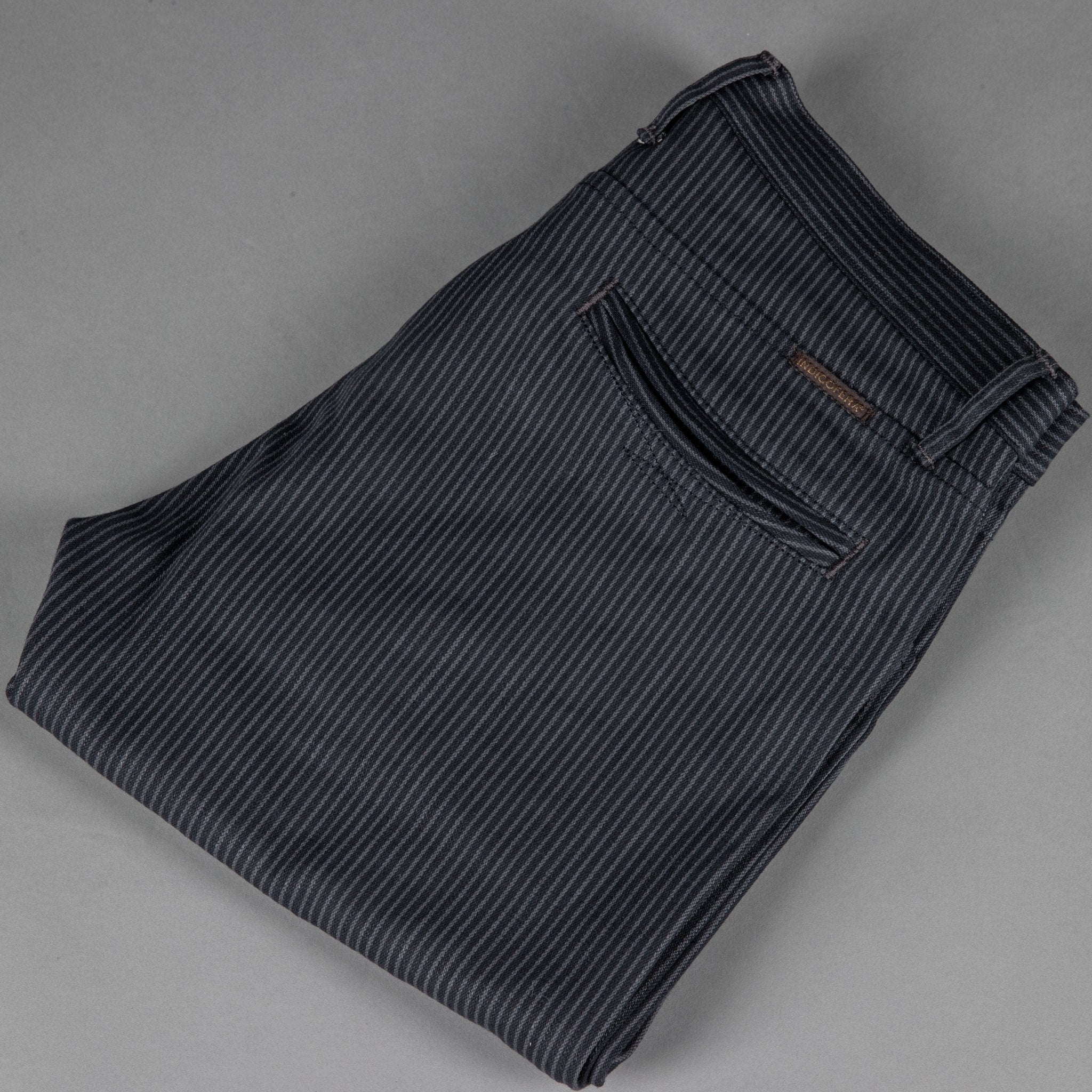 IndigoferaSwearengen Hickory Stripe Twill 12oz gris noirPantalonsBritish Parts Luzern