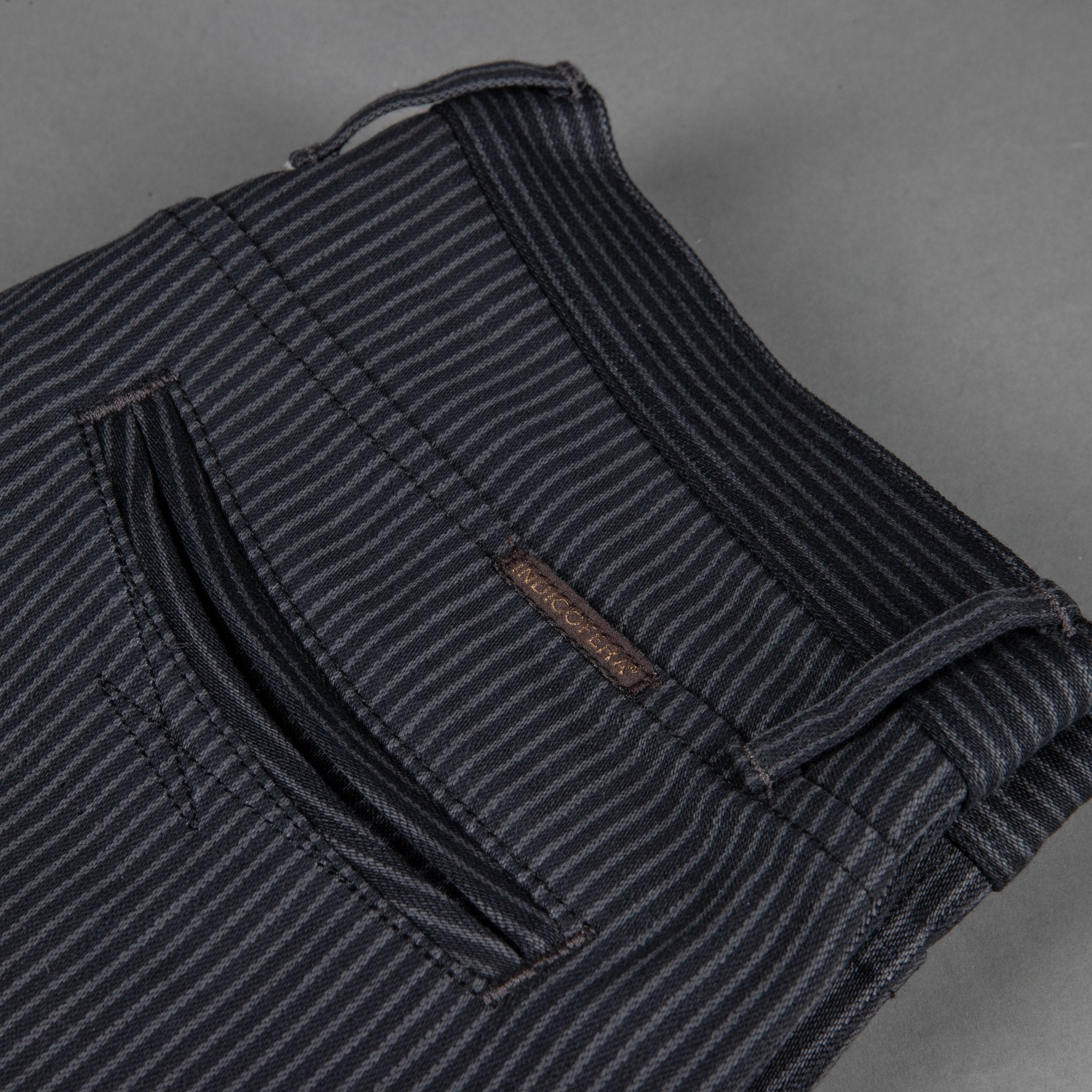 IndigoferaSwearengen Hickory Stripe Twill 12oz gris noirPantalonsBritish Parts Luzern