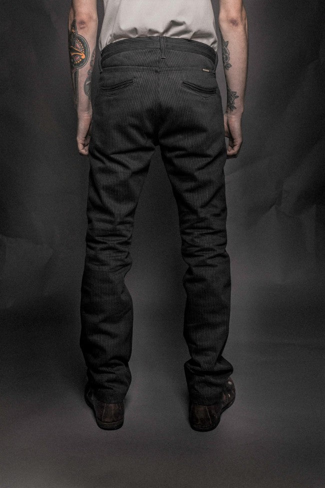 IndigoferaSwearengen Hickory Stripe Twill 12oz gris noirPantalonsBritish Parts Luzern