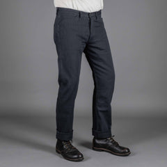 IndigoferaSwearengen Hickory Stripe Twill 12oz gris noirPantalonsBritish Parts Luzern