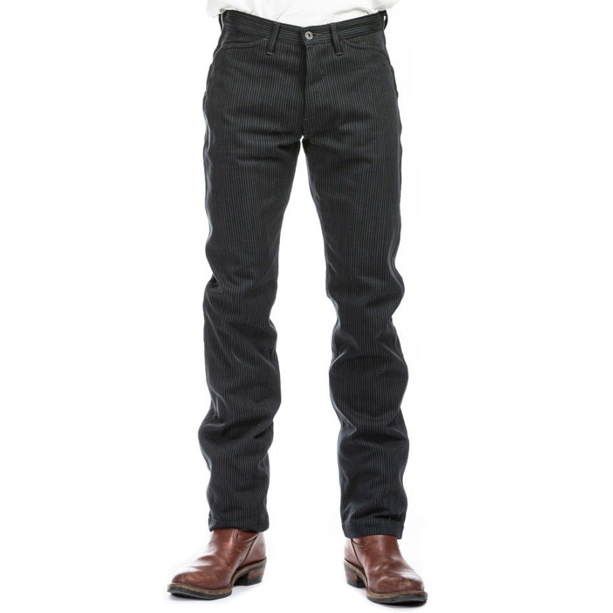 IndigoferaSwearengen Hickory Stripe Twill 12oz gris noirPantalonsBritish Parts Luzern