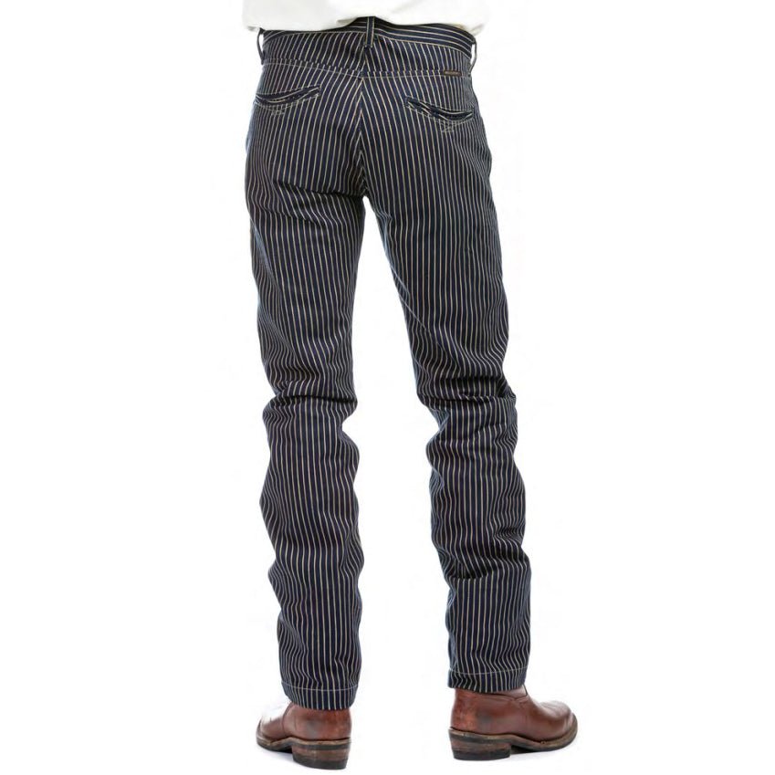IndigoferaSwearengen Single Stripe Twill 12oz bleu beigePantalonsBritish Parts Luzern