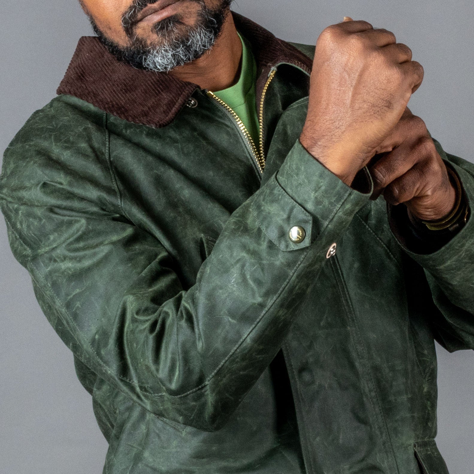 Manifattura CeccarelliRain Caban veste en cire vert foncéVestesBritish Parts Lucerne