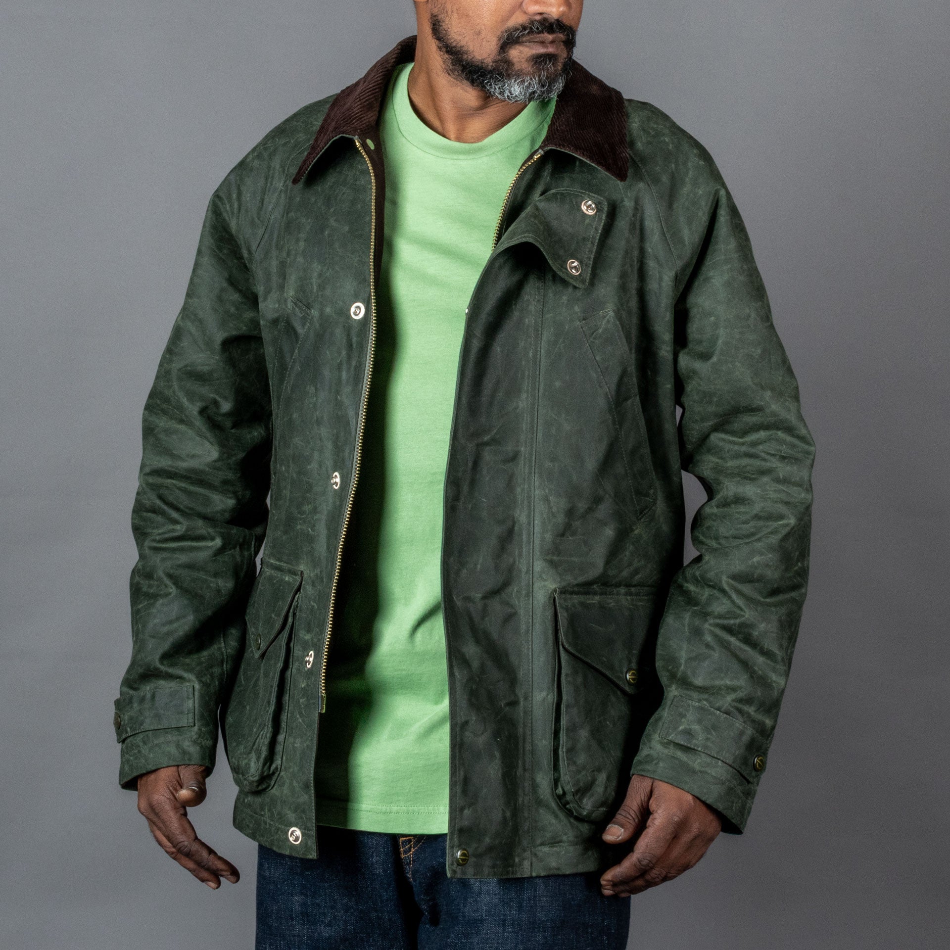 Manifattura CeccarelliRain Caban veste en cire vert foncéVestesBritish Parts Lucerne