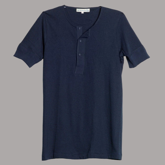 Merz b. Schwanen103 Patte de boutonnage manches courtes bleu encreT-shirtBritish Parts Luzern