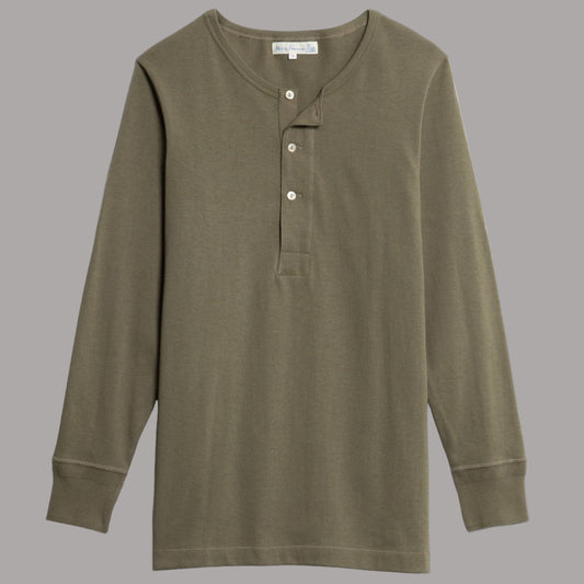 Merz b. Schwanen206 Chemise à col boutonné olive (Army)HenleyBritish Parts Luzern