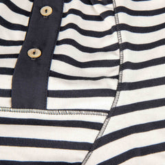 Merz b. SchwanenMen's Boxer rayé avec patte de boutonnage ardoise/natureCaleçonBritish Parts Luzern