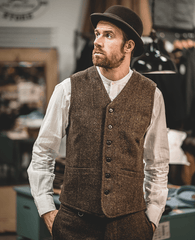 Pike Brothers1905 Hauler Vest Upland BrownGiletsBritish Parts Luzern