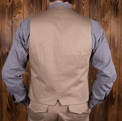 Pike Brothers1923 Veste Buccaneer Cav. Twill BeigeGiletsBritish Parts Luzern