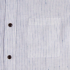 Pike Brothers1923 Buccanoy Shirt Lin Blanc BleuChemiseBritish Parts Lucerne
