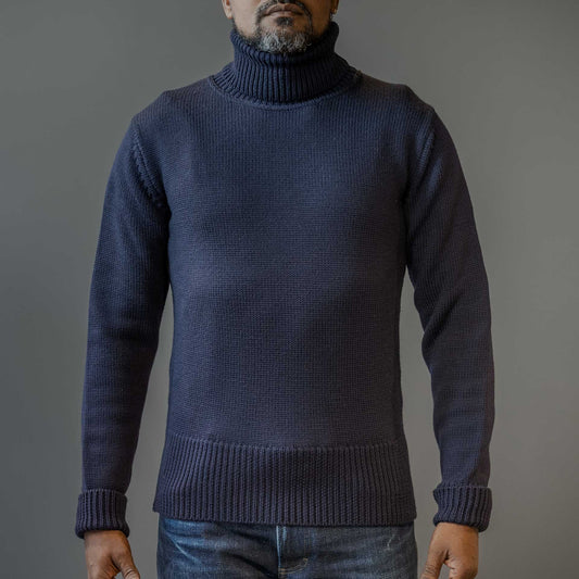 Pike Brothers1923 Turtle Neck Sweater dark navyPulloverBritish Parts Luzern