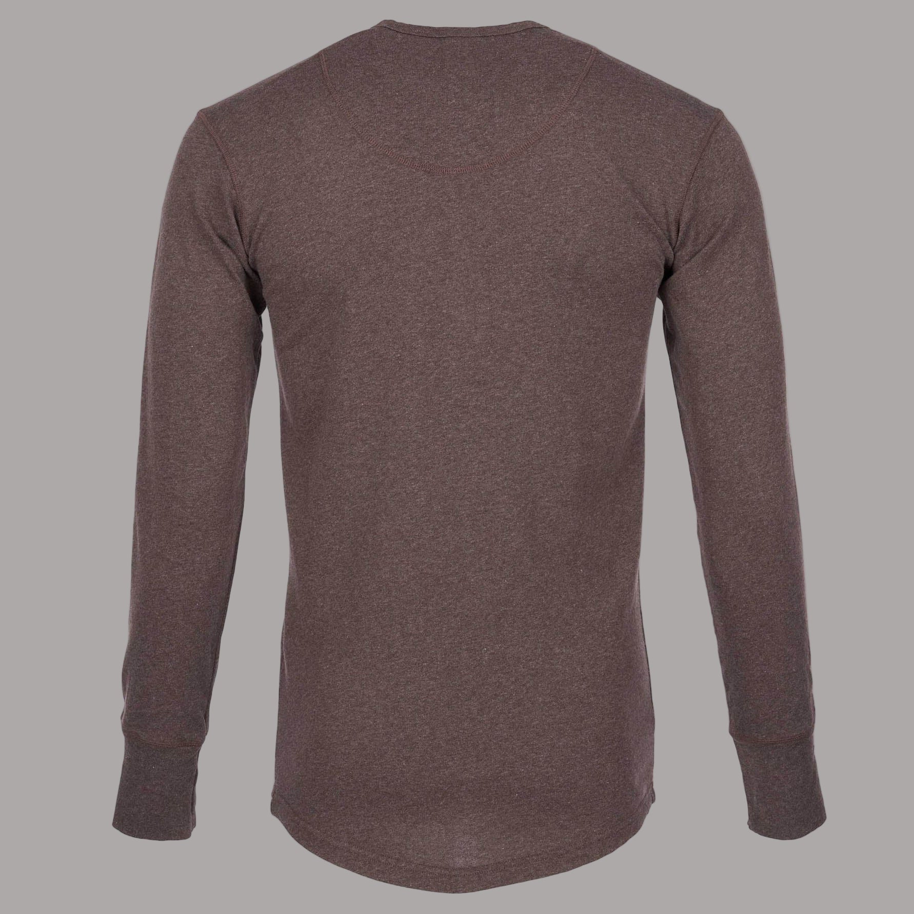 Pike Brothers1927 Henley Shirt manches longues brown melangeHenleyBritish Parts Luzern