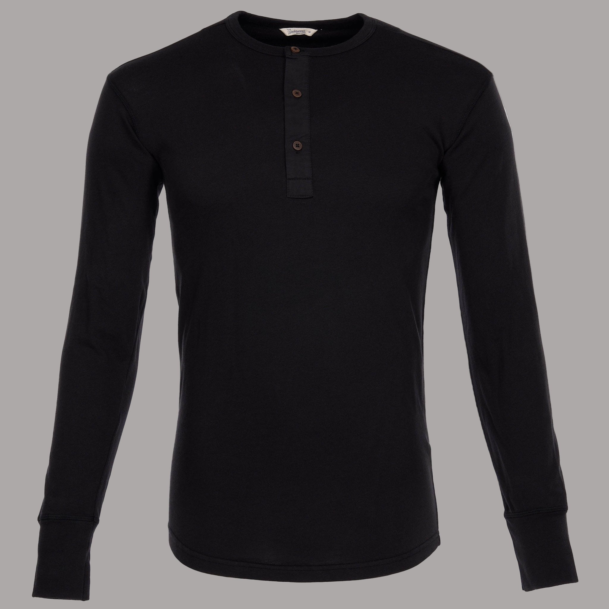 Pike Brothers1927 Chemise Henley manches longues noir terneHenleyBritish Parts Luzern