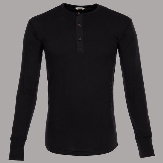 Pike Brothers1927 Chemise Henley manches longues noir terneHenleyBritish Parts Luzern