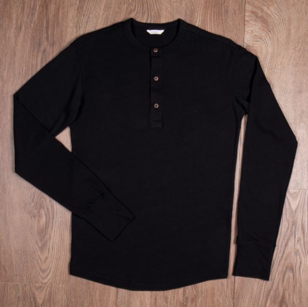 Pike Brothers1927 Chemise Henley manches longues noir terneHenleyBritish Parts Luzern