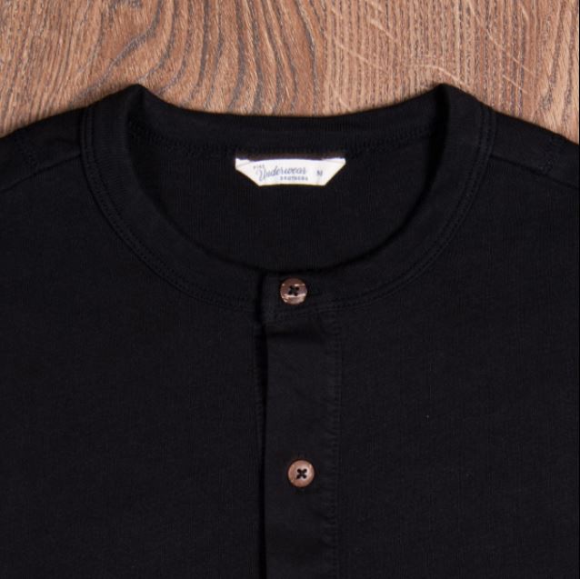 Pike Brothers1927 Chemise Henley manches longues noir terneHenleyBritish Parts Luzern