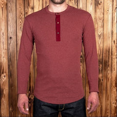 Pike Brothers1927 Chemise Henley à manches longues grenat rougeHenleyBritish Parts Luzern