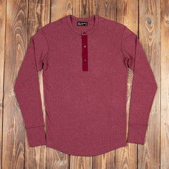 Pike Brothers1927 Chemise Henley à manches longues grenat rougeHenleyBritish Parts Luzern