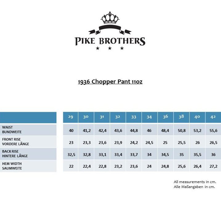 Pike Brothers1936 Chopper Pant 11ozPantalonsBritish Parts Luzern