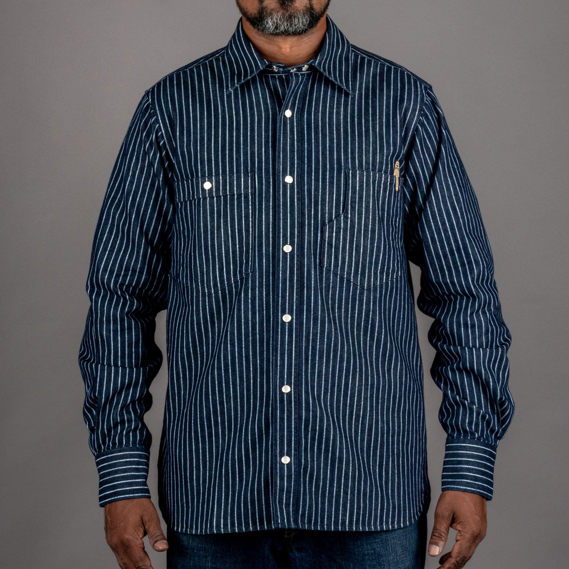 Pike Brothers1937 Roamer Shirt Blue Wabash DenimChemiseBritish Parts Lucerne