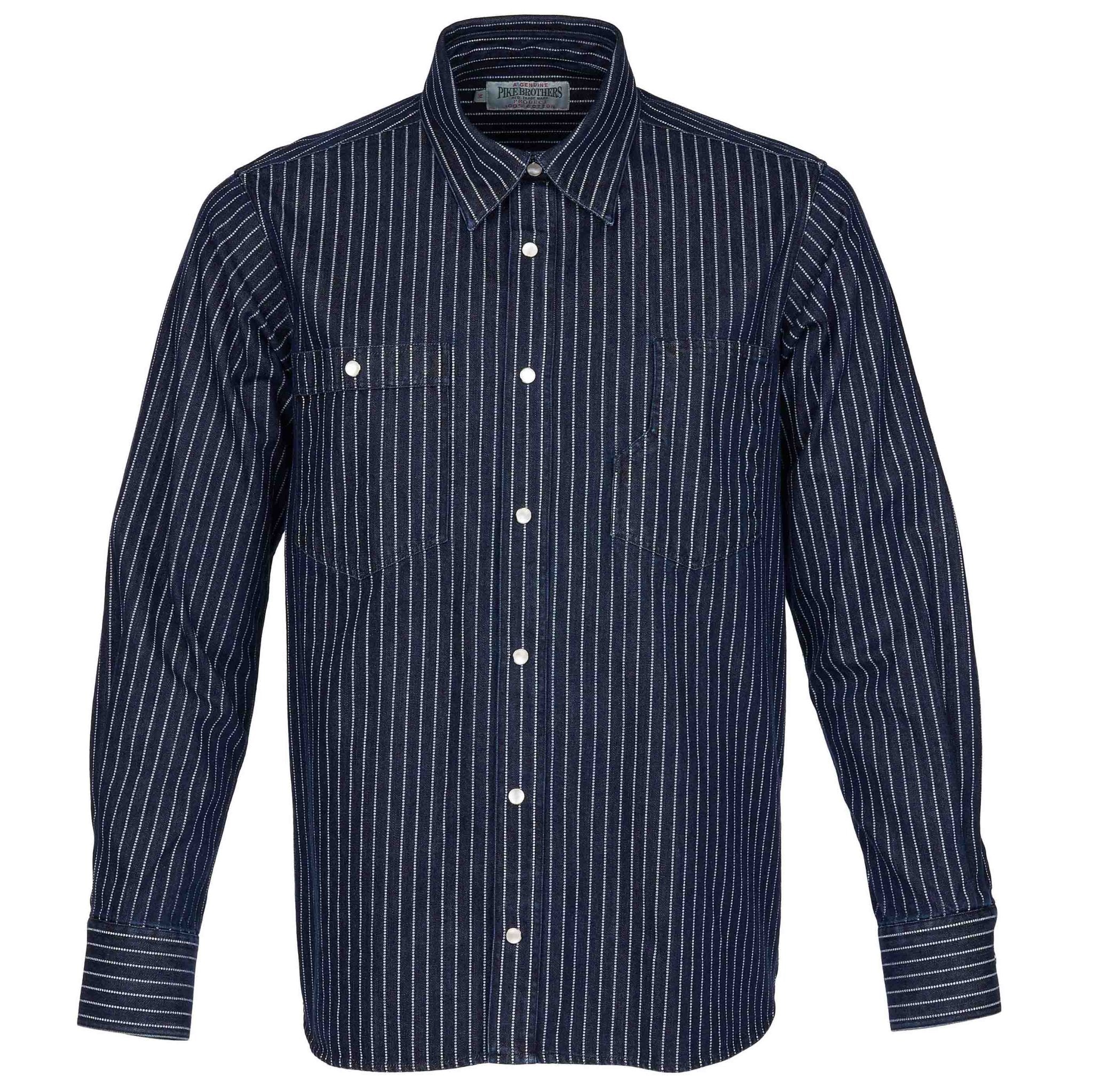 Pike Brothers1937 Roamer Shirt Blue Wabash DenimChemiseBritish Parts Lucerne