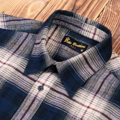 Pike Brothers1937 Roamer Shirt Flannel Blue Beige CheckChemiseBritish Parts Luzern