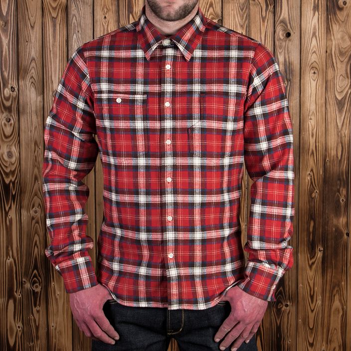 Pike Brothers1937 Roamer Shirt Flannel RedChemiseBritish Parts Luzern